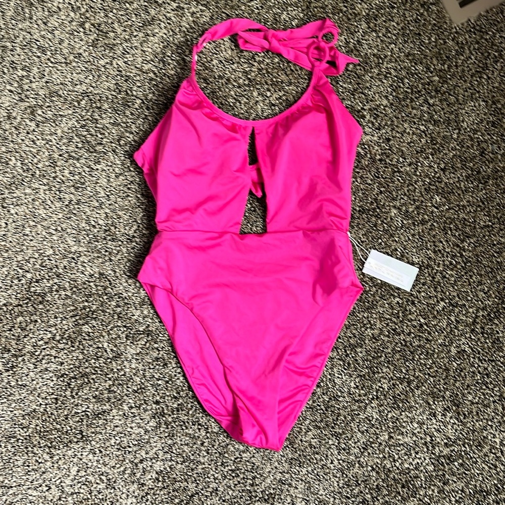 Trina Turk Monaco Pink Halterneck One-Piece, NWT
